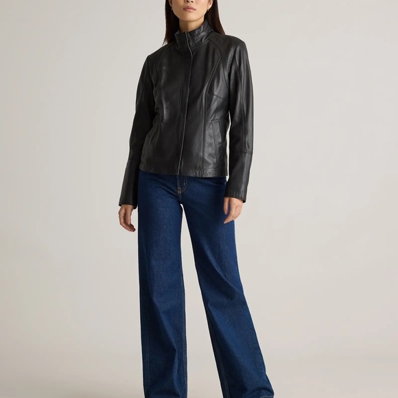 Quince 100% Leather Stand-Collar Jacket - Picture 2 of 8